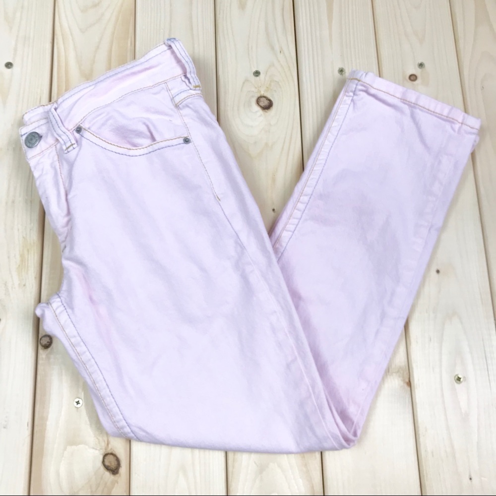 Isabel Marant Crop Contrast Stitch Pink Jean